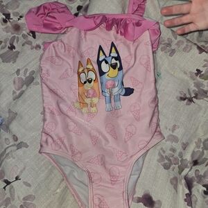 Pink Cartoon Character Swimsuit
